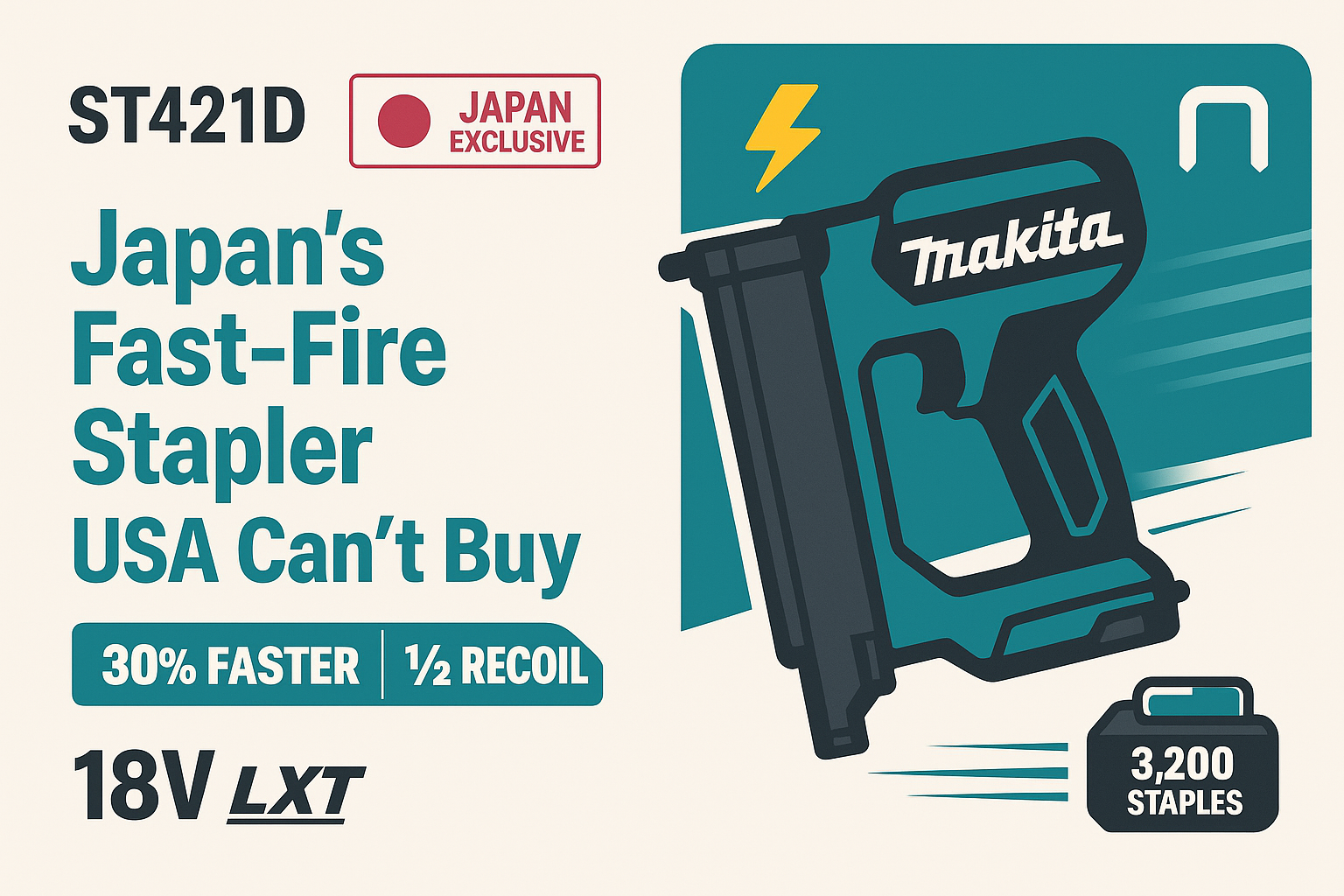 Makita ST421D Review: The 30% Faster Stapler USA Can