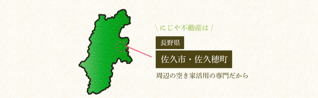 にじや不動産は長野県佐久市・佐久穂町周辺の空き家活用の専門だから
