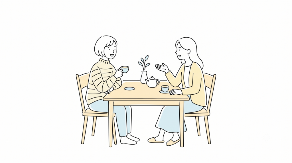 佐久市の不動産会社「にじや不動産」がお客様と対話している様子